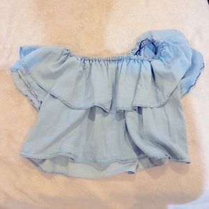 Zara denim off shoulder top